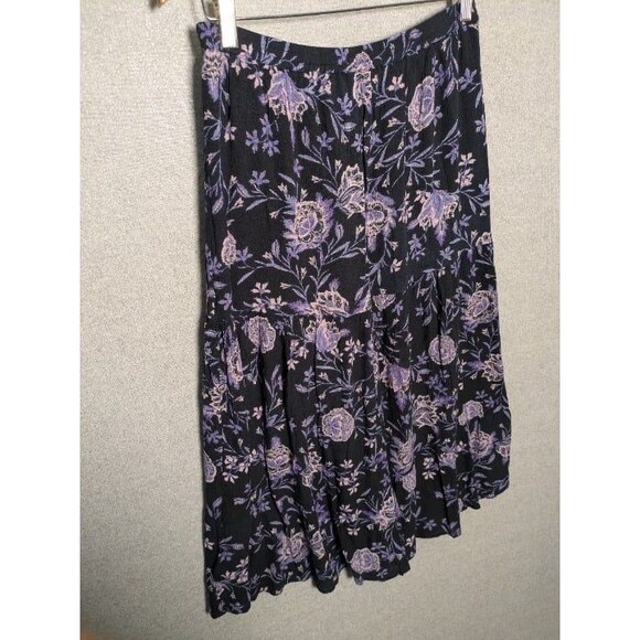 Coldwater Creek Black Floral Button Front Maxi Skirt Size XS Boho Cottagecore - Picture 10 of 10